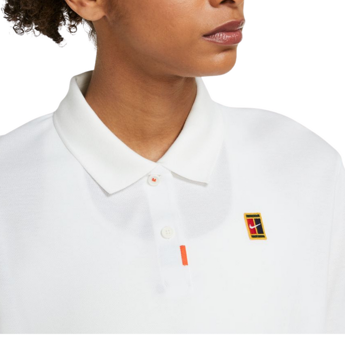 Nike 2.0 Womens Tennis Polo - White/Brilliant Orange