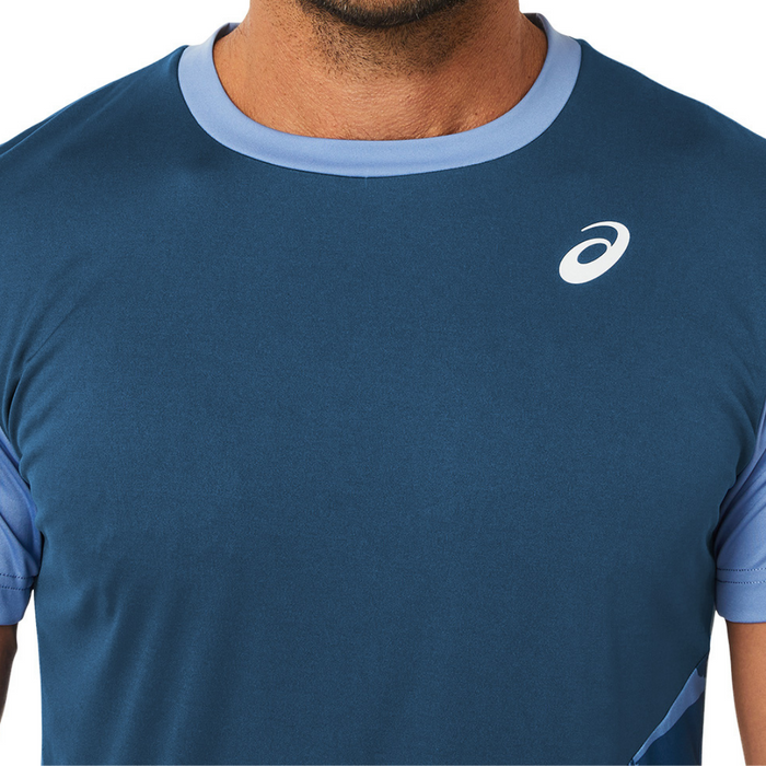 Asics 2022 Court Graphic SS Mens Tennis Top - Light Indigo