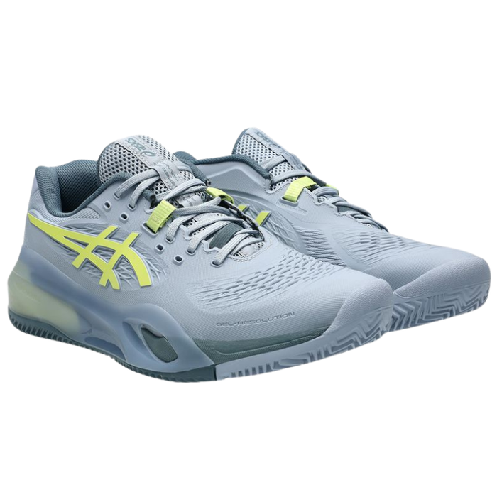 Asics 2026 Gel Resolution X Clay Mens Tennis Shoe - Grey Blue/Pistachio