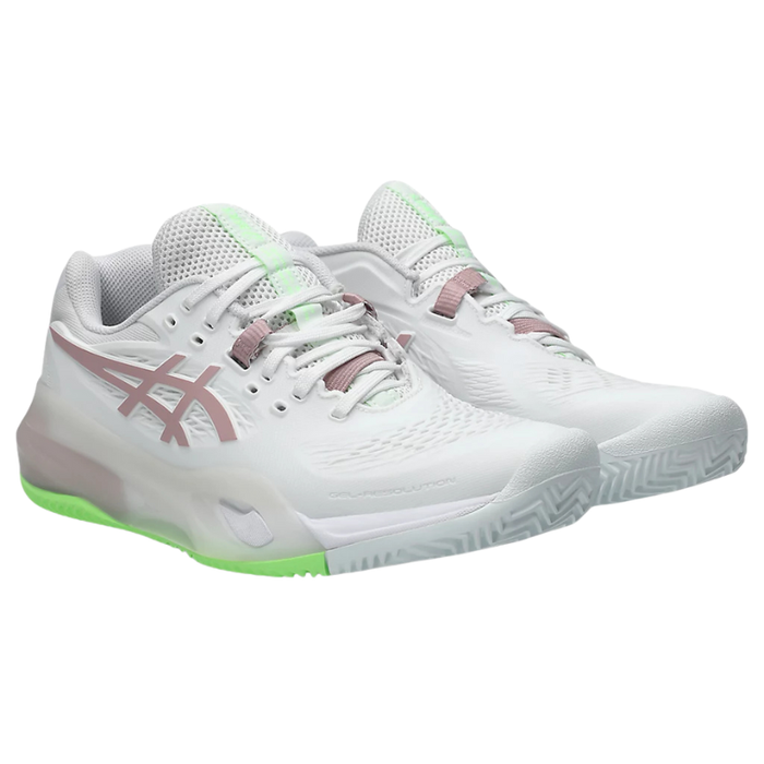 Asics 2026 GEL-RESOLUTION X CLAY Womens Tennis Shoes - White/Morganite