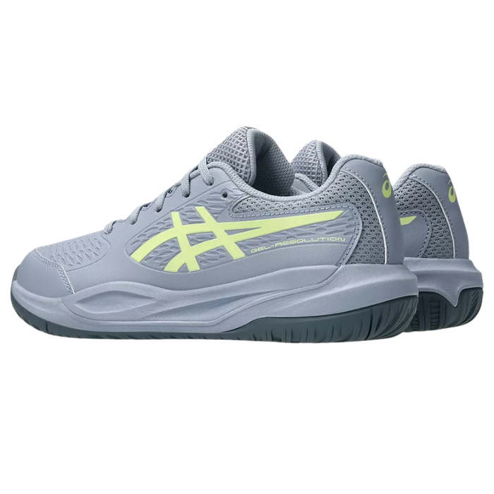 Asics 2026 GEL-RESOLUTION X GS Junior Tennis Shoes - Grey Blue/Pistachio
