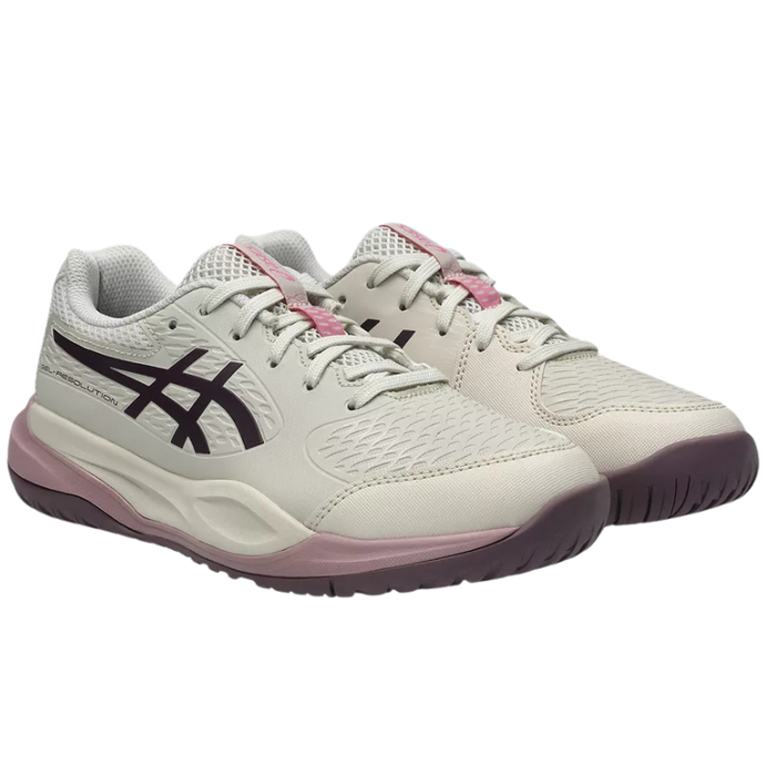 Asics 2026 GEL-RESOLUTION X GS Junior Tennis Shoes - Soft Oak/Dark Aubergine