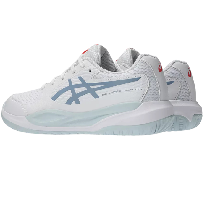 Asics 2026 GEL-RESOLUTION X GS Junior Tennis Shoes - White/Grey Blue