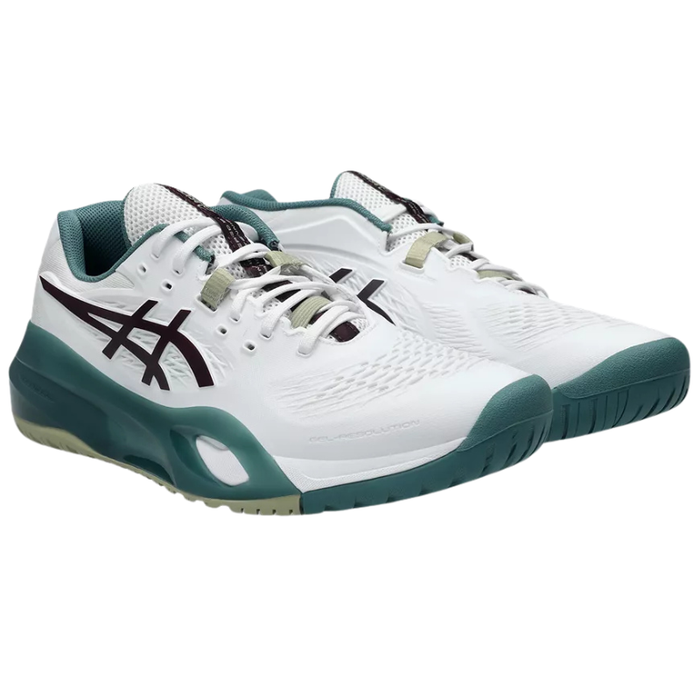 Asics 2026 GEL-RESOLUTION X Wide 2E Mens Tennis Shoes - White/Dark Aubergine