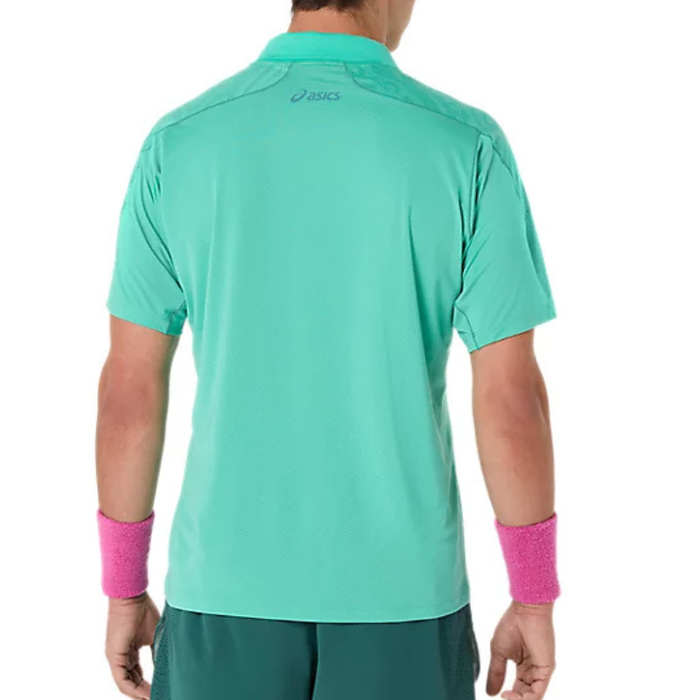 Asics 2026 MATCH JACQUARD Short Sleeves Mens Tennis Polo - Aurora Green