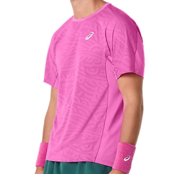 Asics 2026 MATCH JACQUARD Short Sleeves Mens Tennis Top - Digital Sakura