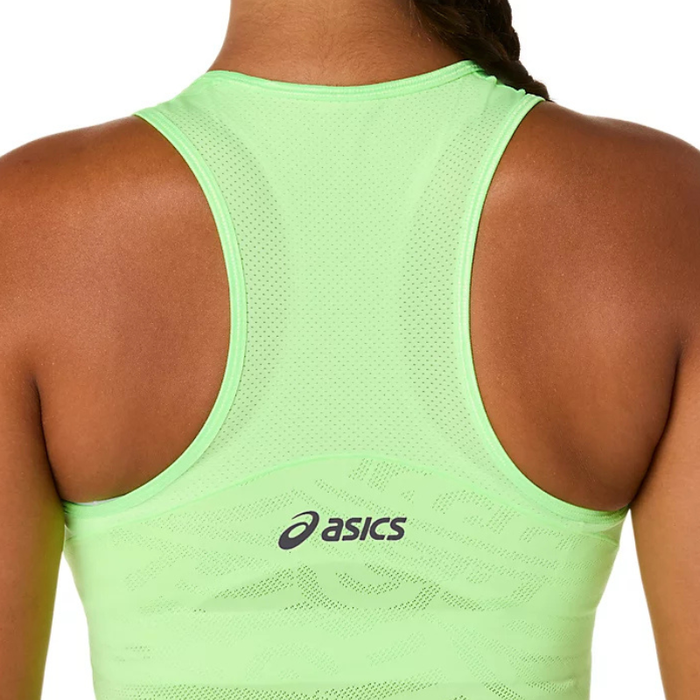 Asics 2026 MATCH JACQUARD Womens Tennis Crop Top - Illuminate Green