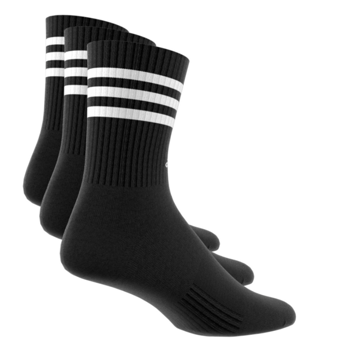 Adidas 3-Stripes Cushioned 3 Pairs Tennis Crew Socks - Black/White