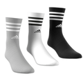 Adidas 3-Stripes Cushioned 3 Pairs Tennis Crew Socks - White/Black/Grey