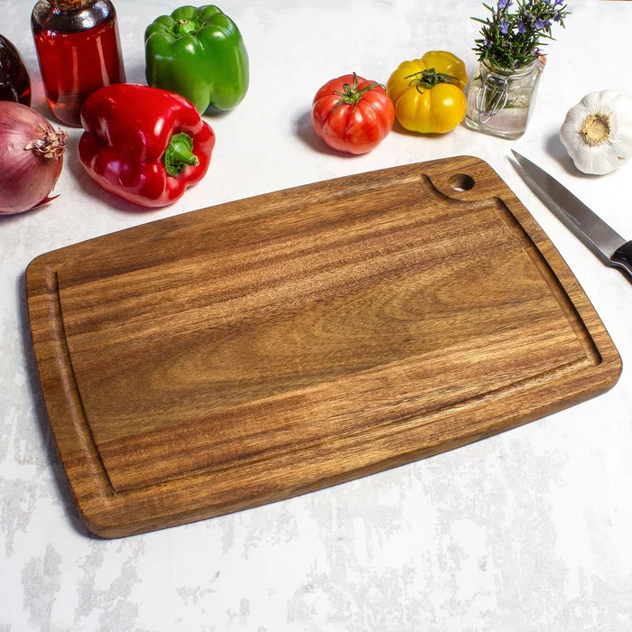 Acacia Wood Cutting Board (Juice Groove) - Personalized