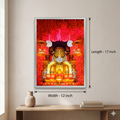 Adinath Bhagwan LED frame 12x17 silver - Girnar Darshan