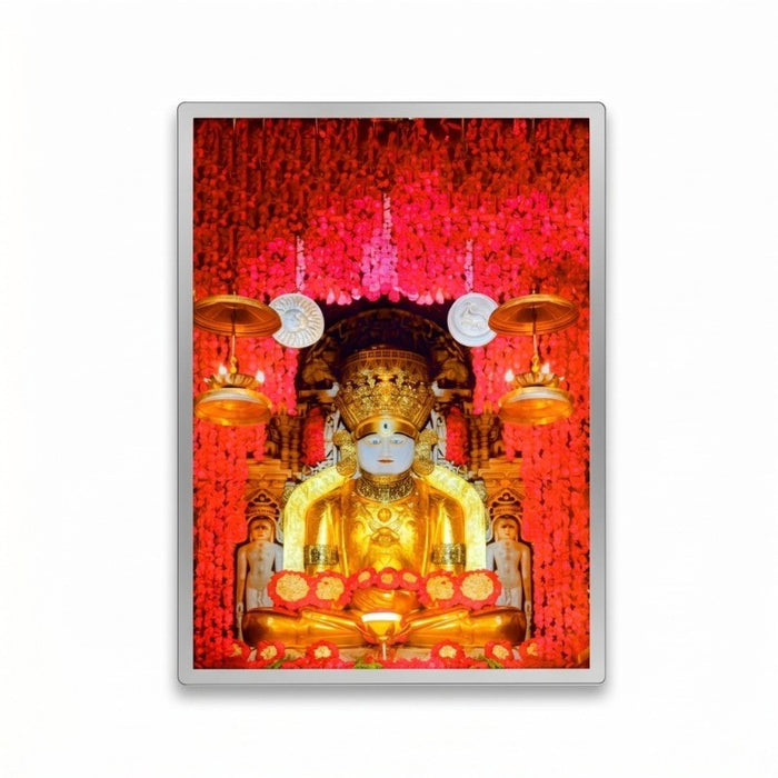 Adinath Bhagwan LED frame 12x17 silver - Girnar Darshan