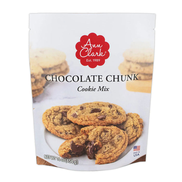 Ann Clark Gourmet Chocolate Chunk Cookie Mix 16 oz bag, classic chocolate chunk cookie baking mix made in the USA, item 43-021