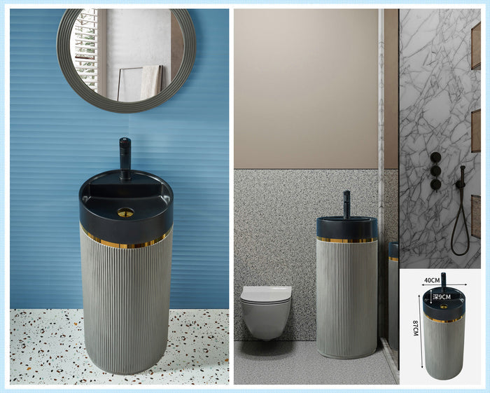 Artificial Stone Pedestal Wash Basin - Model 004