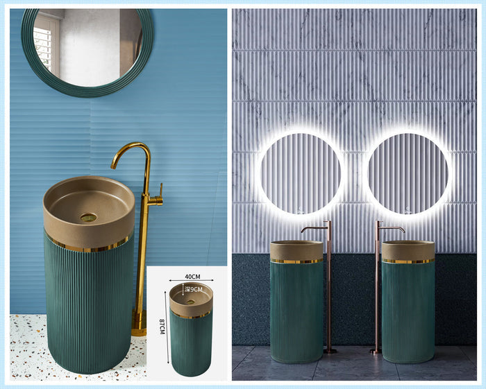 Artificial Stone Pedestal Wash Basin - Model 005