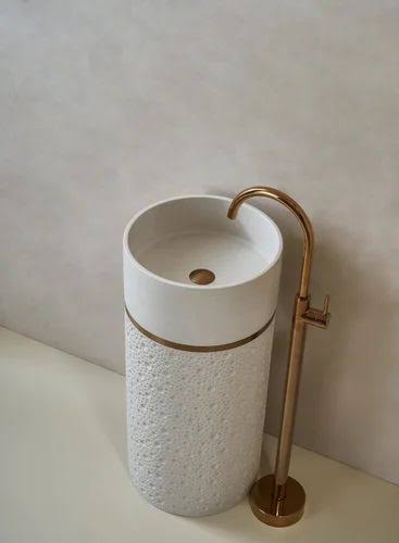 Artificial Stone Pedestal Wash Basin - Model 010
