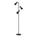 Ashworth 3 Light Floor Lamp Matt Black & Polished Chrome<br>Matt Black