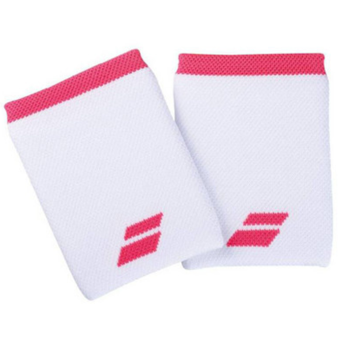Babolat Jumbo Wristband 2 Pack - White/Fluoro Strike