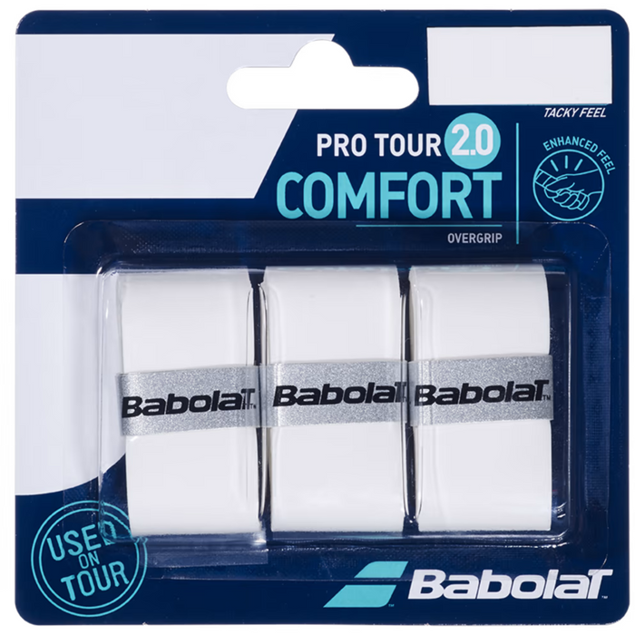 Babolat Pro Tour 2.0 Overgrip 3 Pack - White