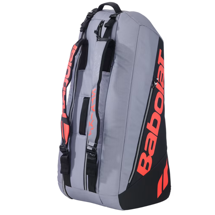 Babolat Pure Strike 6 Racquet Tennis Bag - Carbon Gray/Neon Red
