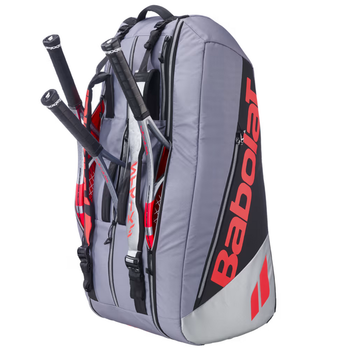 Babolat Pure Strike 9 Racquet Tennis Bag - Carbon Gray/Neon Red
