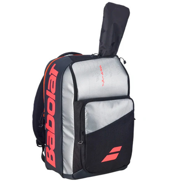 Babolat Pure Strike Tennis Backpack - Off-Carbon Gray/Neon Red