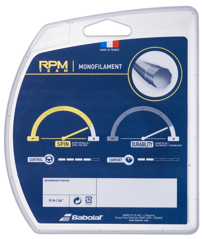 Babolat RPM Team 1.25/17 12m String Set - Black