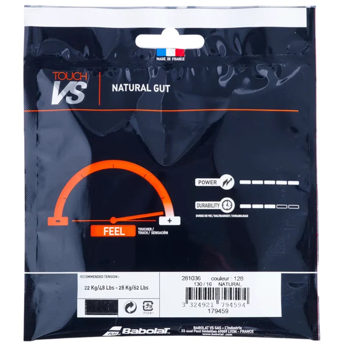 Babolat Touch VS Natural Gut 1.30/16G 6M Half String Set - Natural
