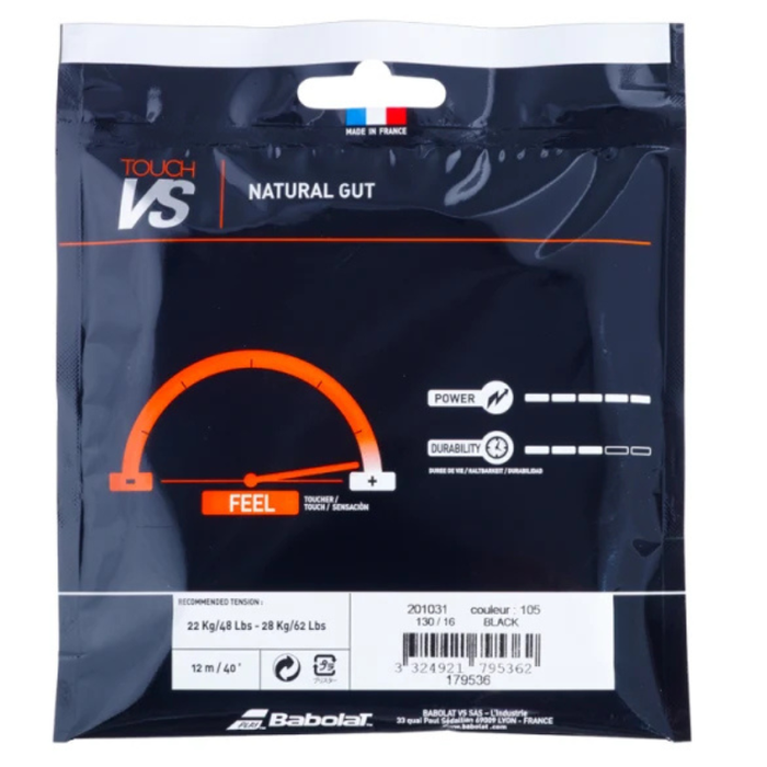 Babolat Touch VS Natural Gut 1.30/16G String Set - Black
