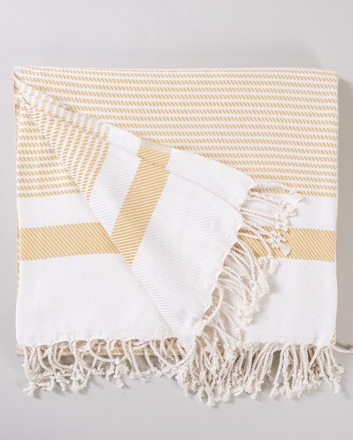 Bamboo Couch Throw - Yellow