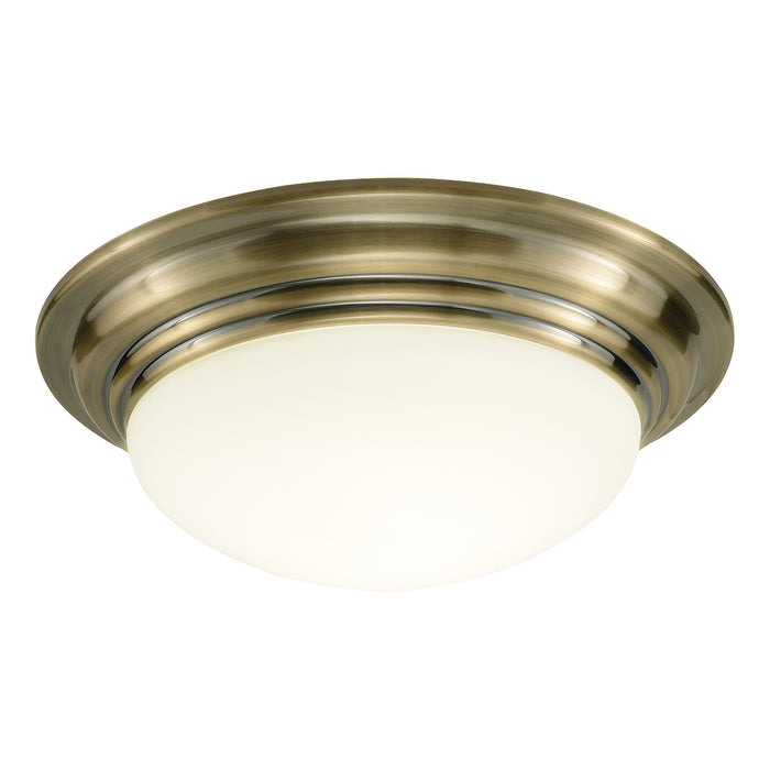Barclay Large Bathroom Flush Antique Brass Opal Glass IP44<br>Antique Brass