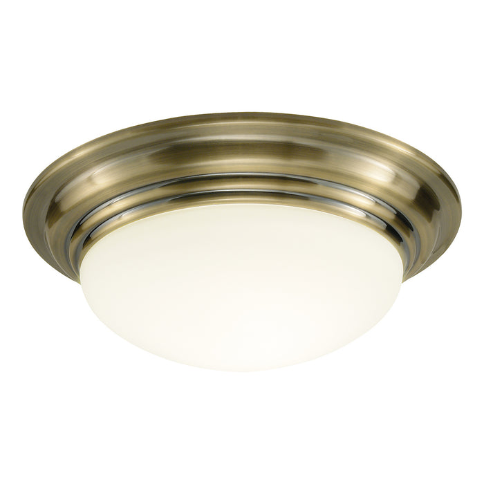 Barclay Small Bathroom Flush Antique Brass Opal Glass IP44<br>Antique Brass