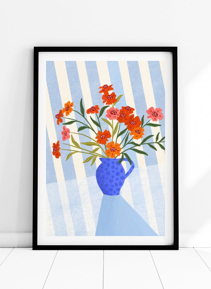 Bea Müller - Cheerful Floral Pitcher Art Print_Sugar & Canvas_Bea Müller