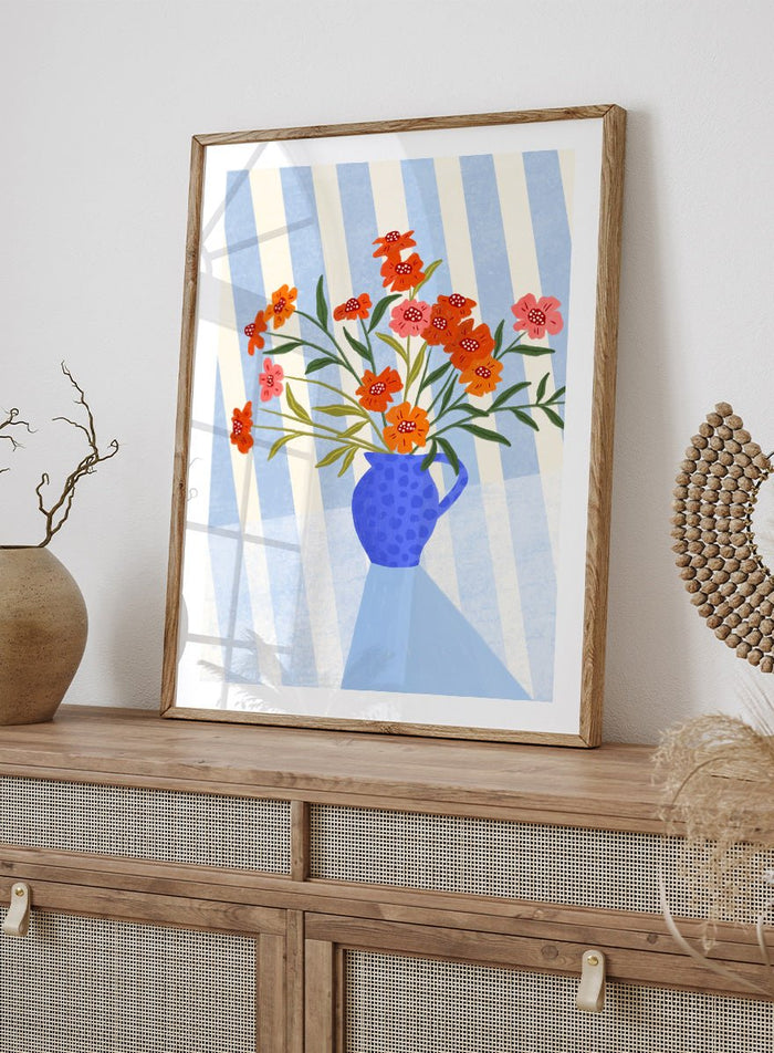 Bea Müller - Cheerful Floral Pitcher Art Print_Sugar & Canvas_Bea Müller