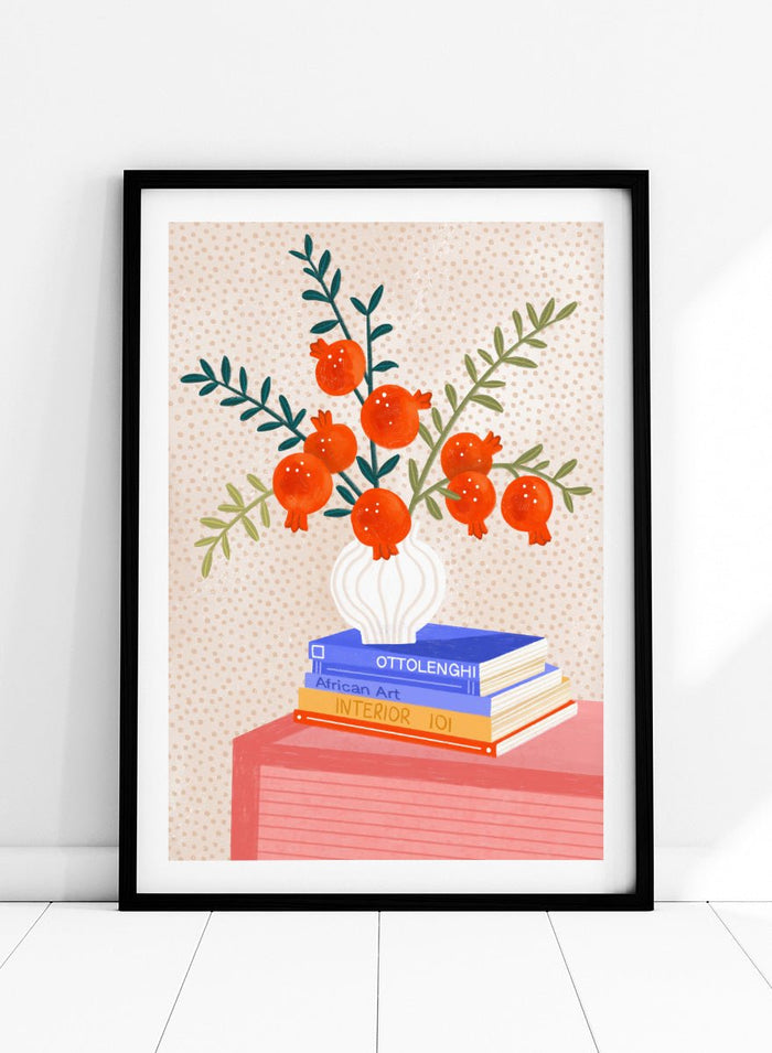 Bea Müller - Cozy Tabletop Pomegranates Art Print_Sugar & Canvas_Bea Müller