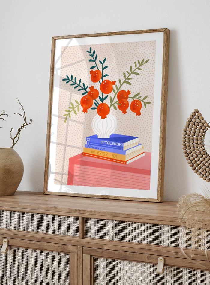 Bea Müller - Cozy Tabletop Pomegranates Art Print_Sugar & Canvas_Bea Müller