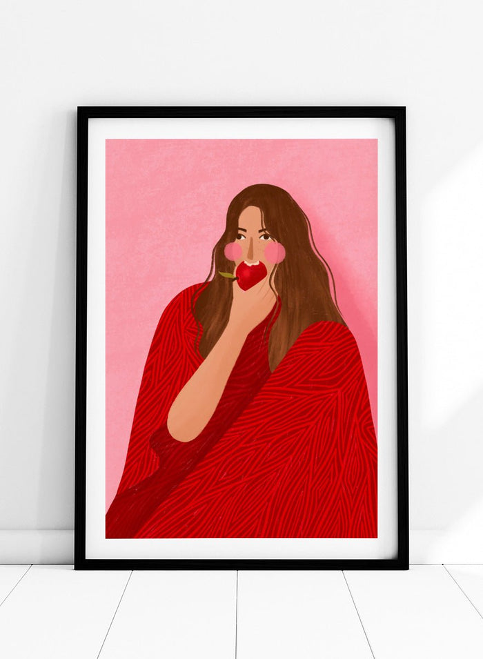 Bea Müller - Cozy Woman Apple Art Print_Sugar & Canvas_Bea Müller