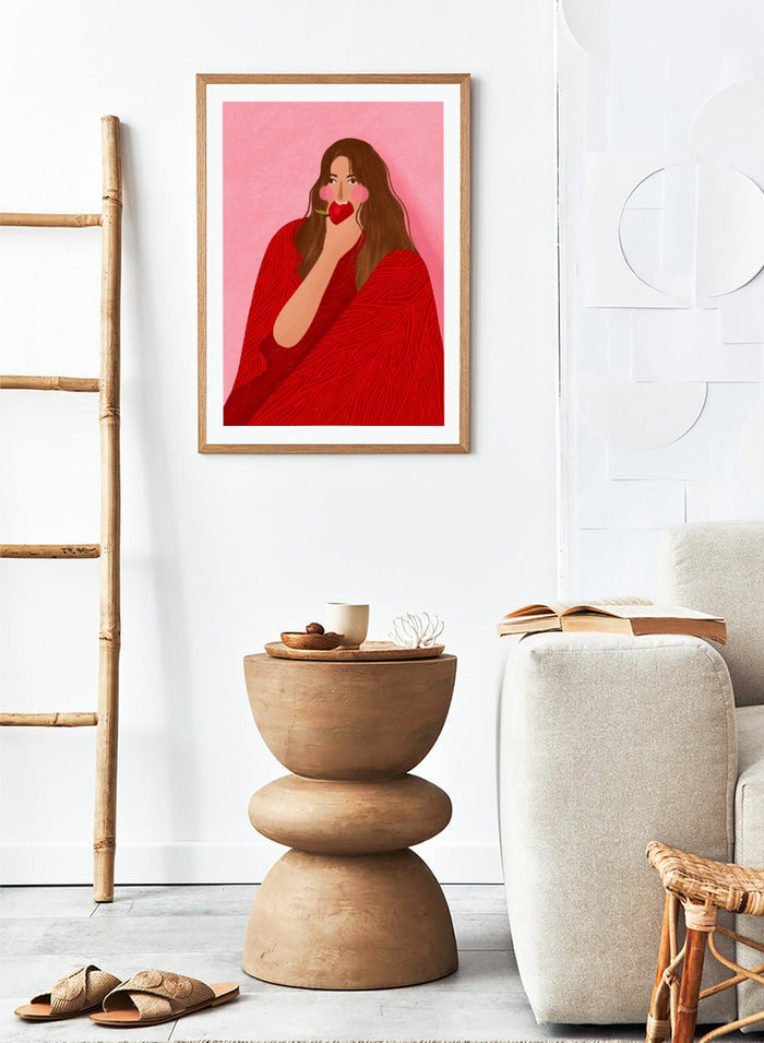 Bea Müller - Cozy Woman Apple Art Print_Sugar & Canvas_Bea Müller