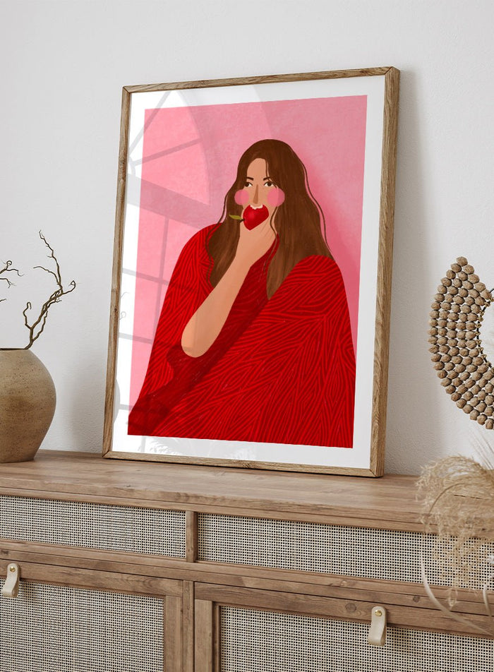 Bea Müller - Cozy Woman Apple Art Print_Sugar & Canvas_Bea Müller