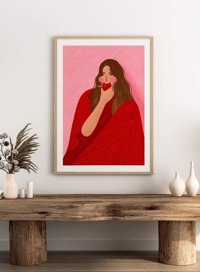 Bea Müller - Cozy Woman Apple Art Print_Sugar & Canvas_Bea Müller
