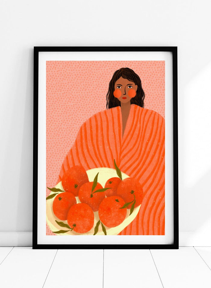 Bea Müller - Woman Holding Oranges Art Print_Sugar & Canvas_Bea Müller