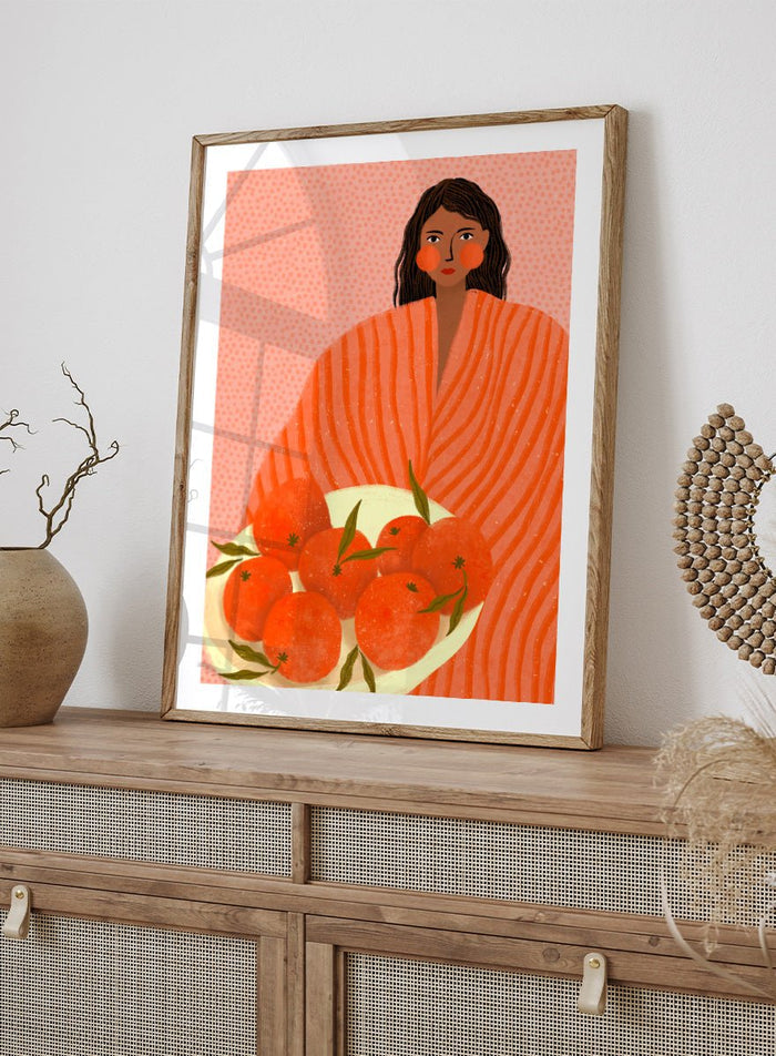 Bea Müller - Woman Holding Oranges Art Print_Sugar & Canvas_Bea Müller