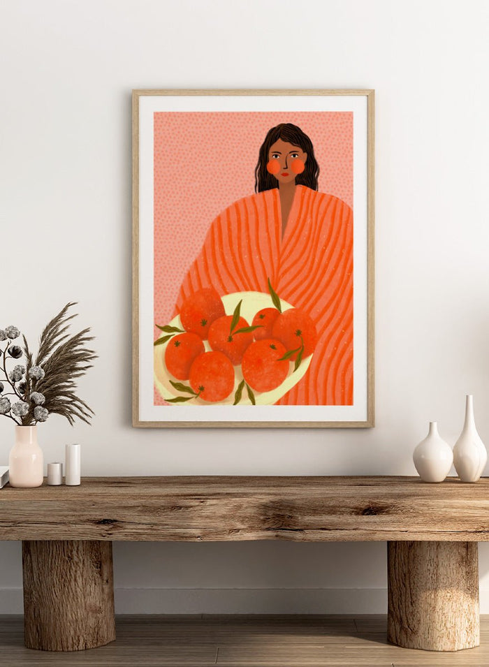Bea Müller - Woman Holding Oranges Art Print_Sugar & Canvas_Bea Müller