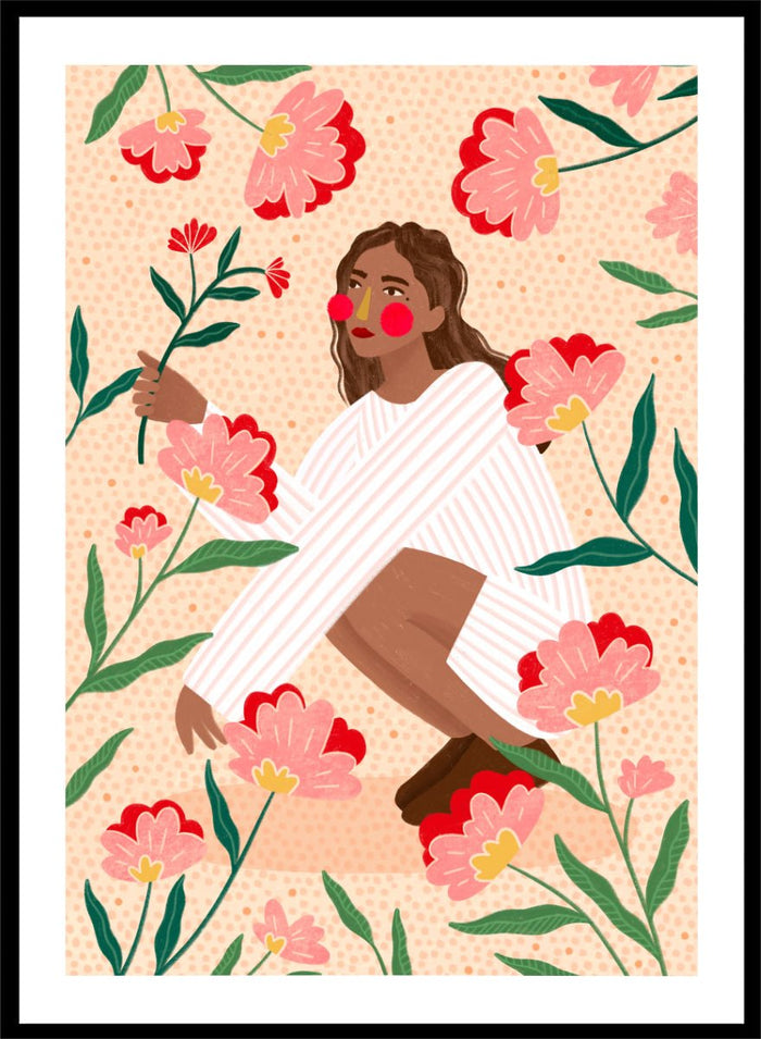 Bea Müller - Woman in Floral Garden Art Print_Sugar & Canvas_Bea Müller