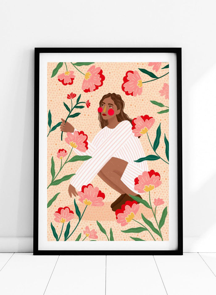 Bea Müller - Woman in Floral Garden Art Print_Sugar & Canvas_Bea Müller