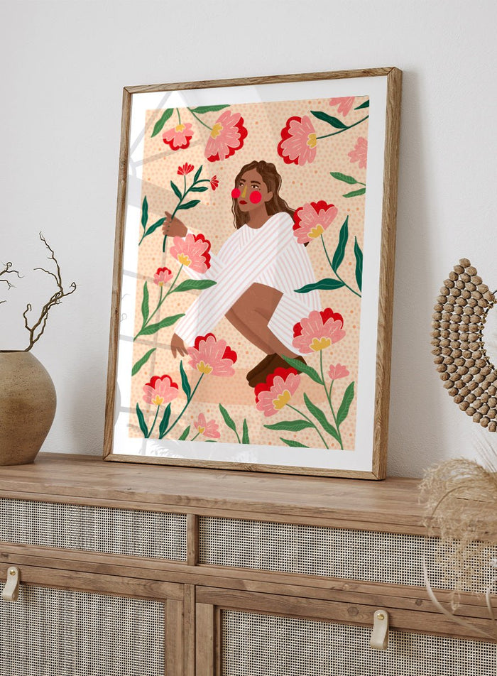 Bea Müller - Woman in Floral Garden Art Print_Sugar & Canvas_Bea Müller