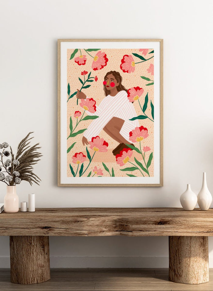 Bea Müller - Woman in Floral Garden Art Print_Sugar & Canvas_Bea Müller