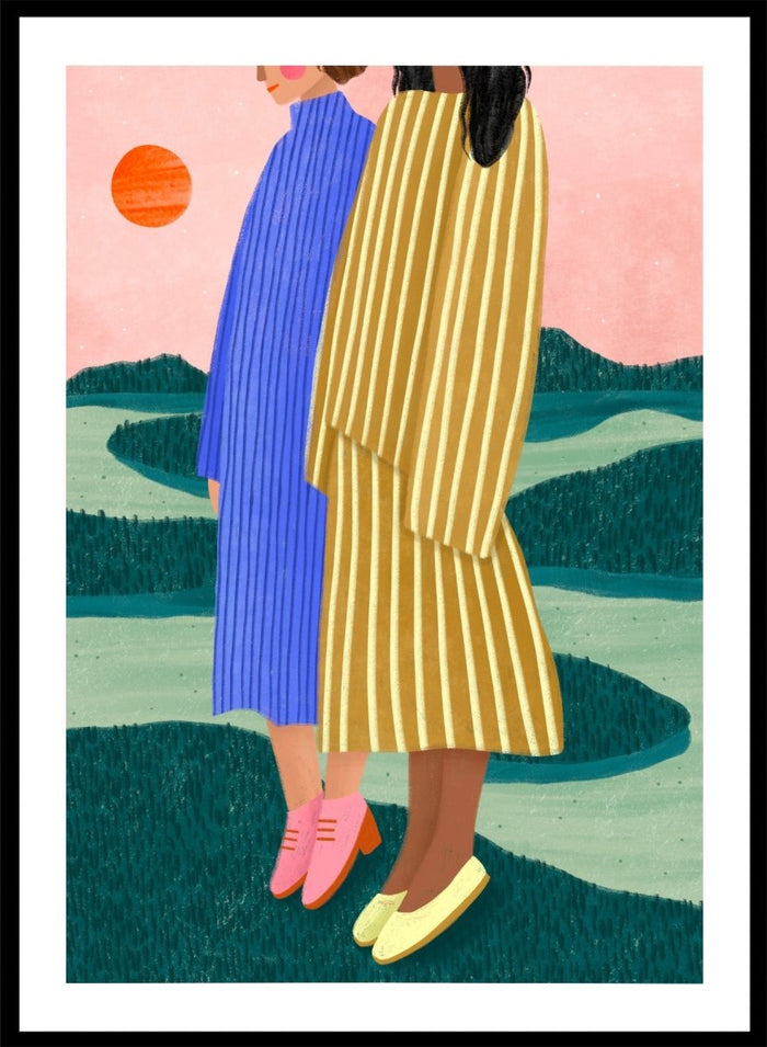 Bea Müller - Women Overlook Serene Landscape Art Print