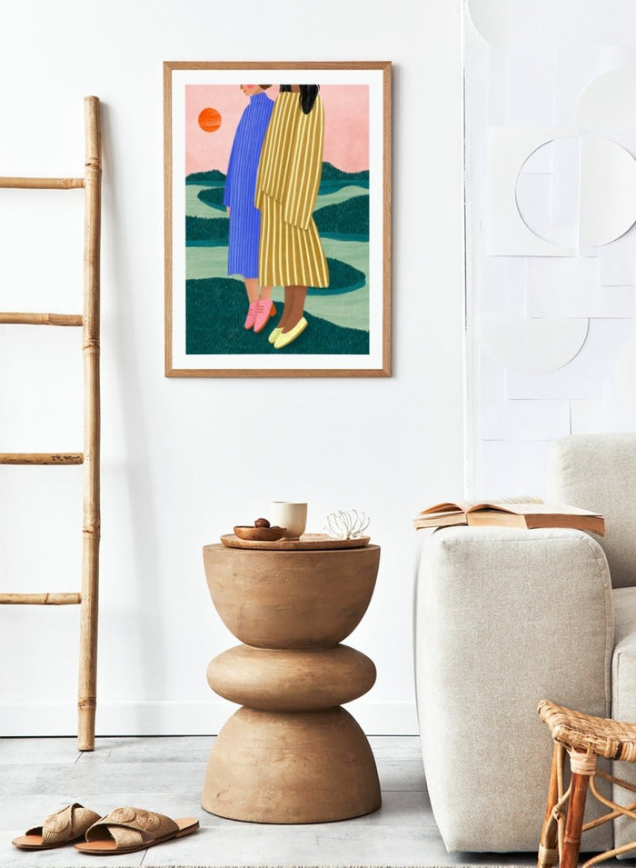 Bea Müller - Women Overlook Serene Landscape Art Print
