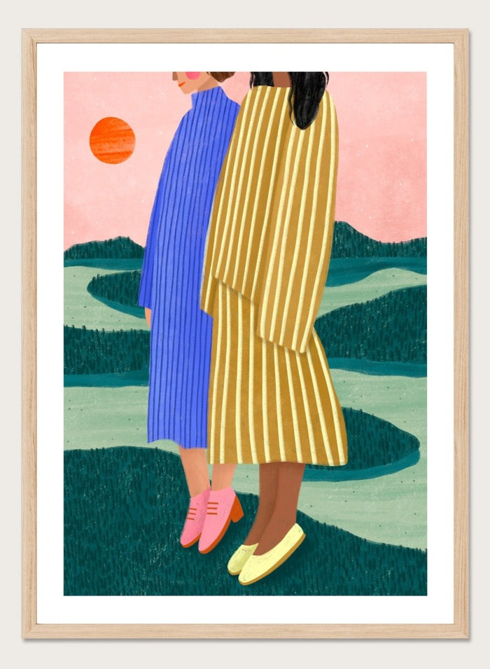 Bea Müller - Women Overlook Serene Landscape Art Print
